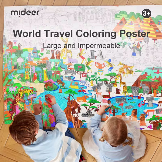 Mideer World Travel Coloring Poster