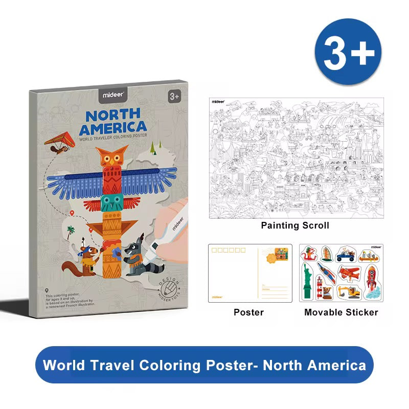 Mideer World Travel Coloring Poster