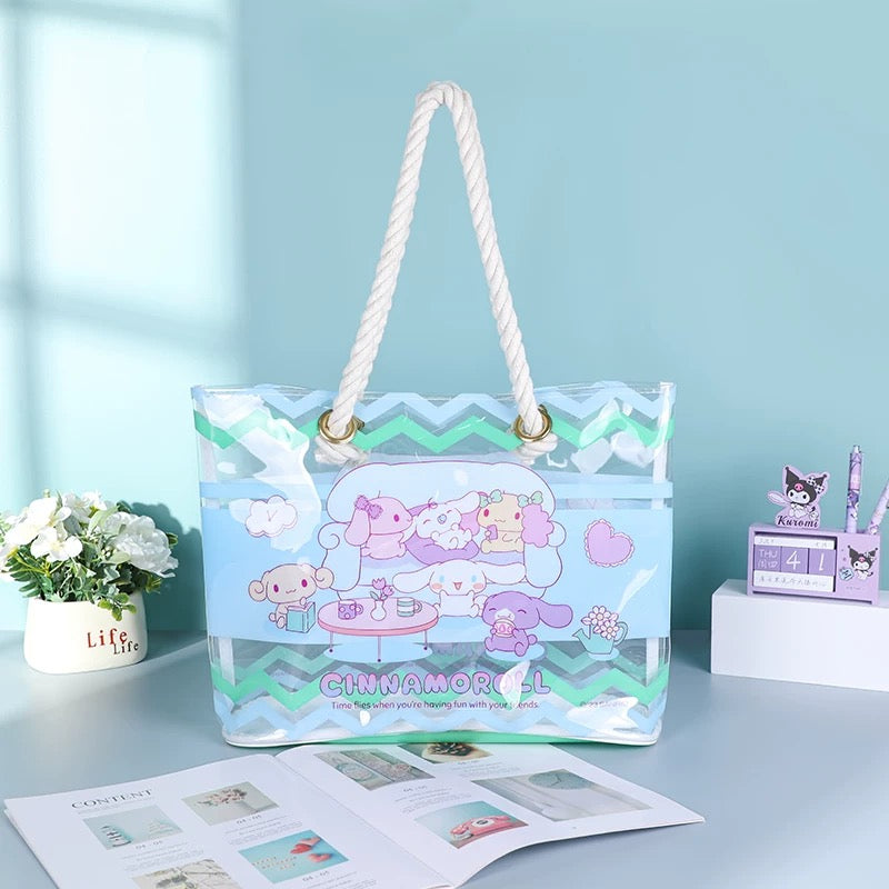 Sanrio Transparent Jelly Tote Bag – Large Capacity