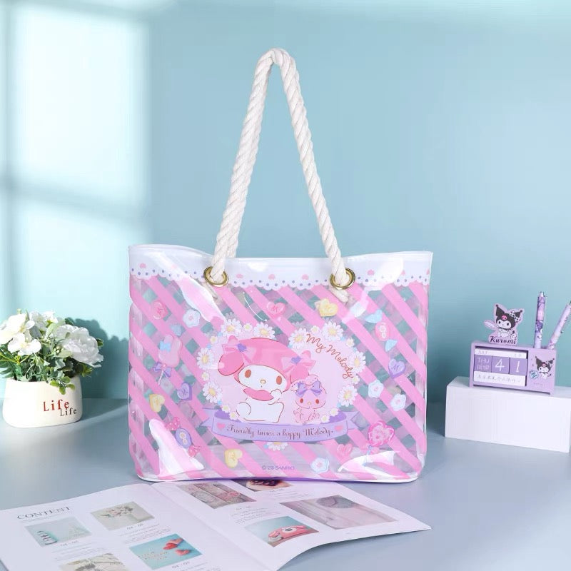 Sanrio Transparent Jelly Tote Bag – Large Capacity