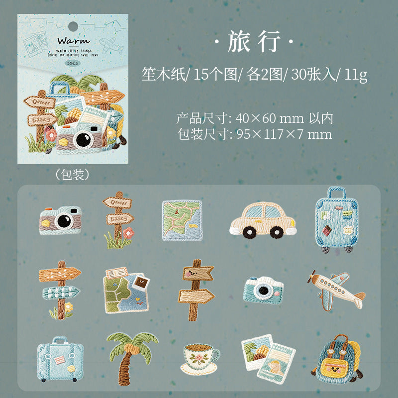 Tomato Sauce Girl Sticker Bag, Warm Small Object Series, Relief Hand Account Decoration Collage DIY Material 30 Sheets