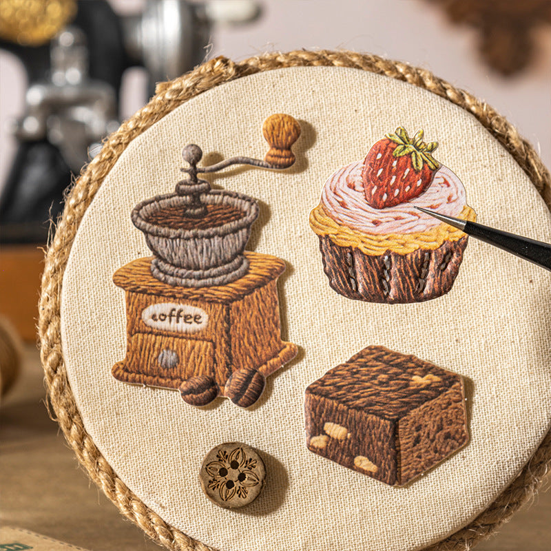 Tomato Sauce Girl Sticker Bag, Warm Small Object Series, Relief Hand Account Decoration Collage DIY Material 30 Sheets