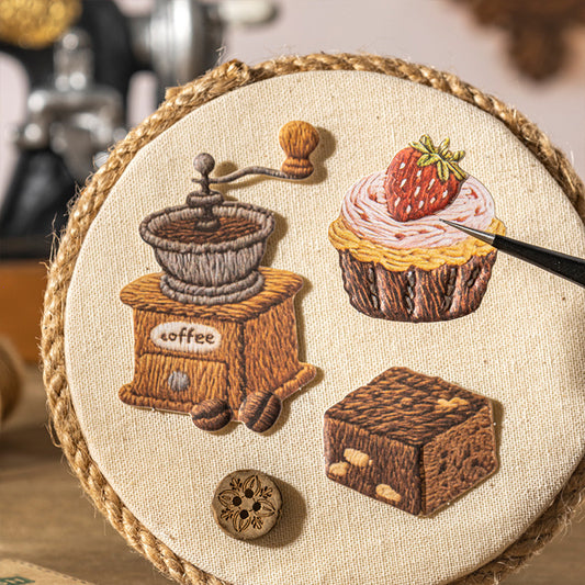 Tomato Sauce Girl Sticker Bag, Warm Small Object Series, Relief Hand Account Decoration Collage DIY Material 30 Sheets