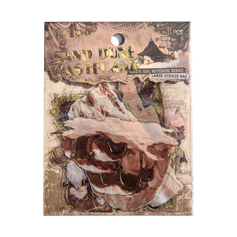 StationeryHaul Apocalyptic Wasteland Character Sticker Pack featuring desert-themed characters and landscapes. Durable, detailed designs.