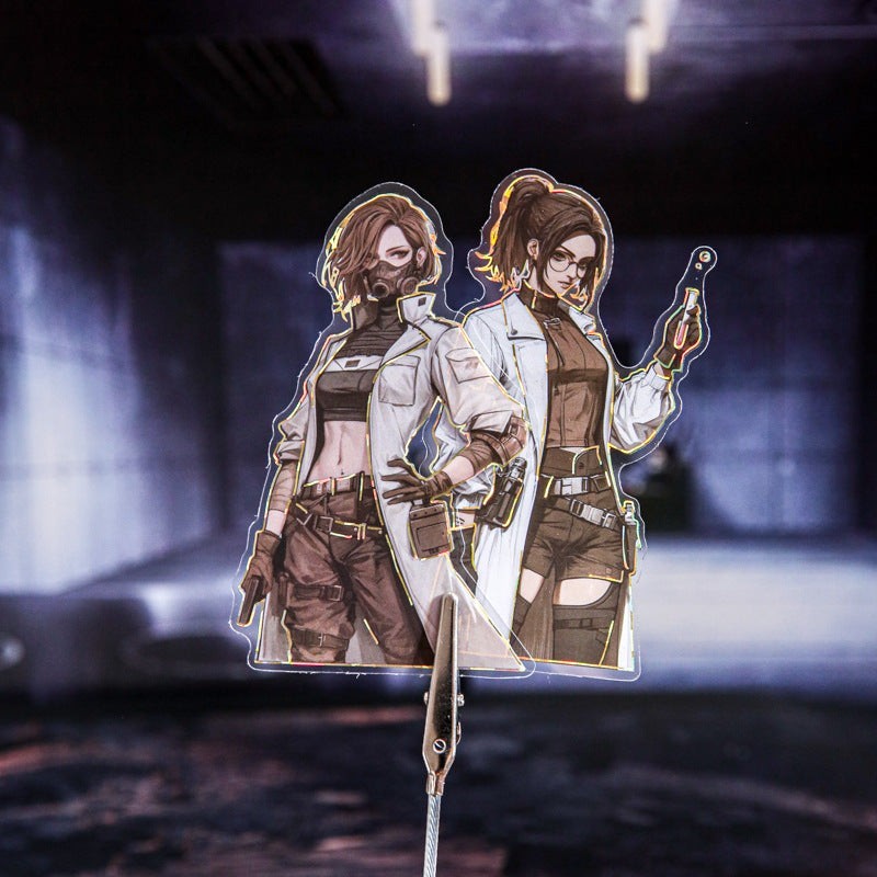 StationeryHaul Apocalyptic wasteland sticker pack featuring two female characters in lab coats and tactical gear.