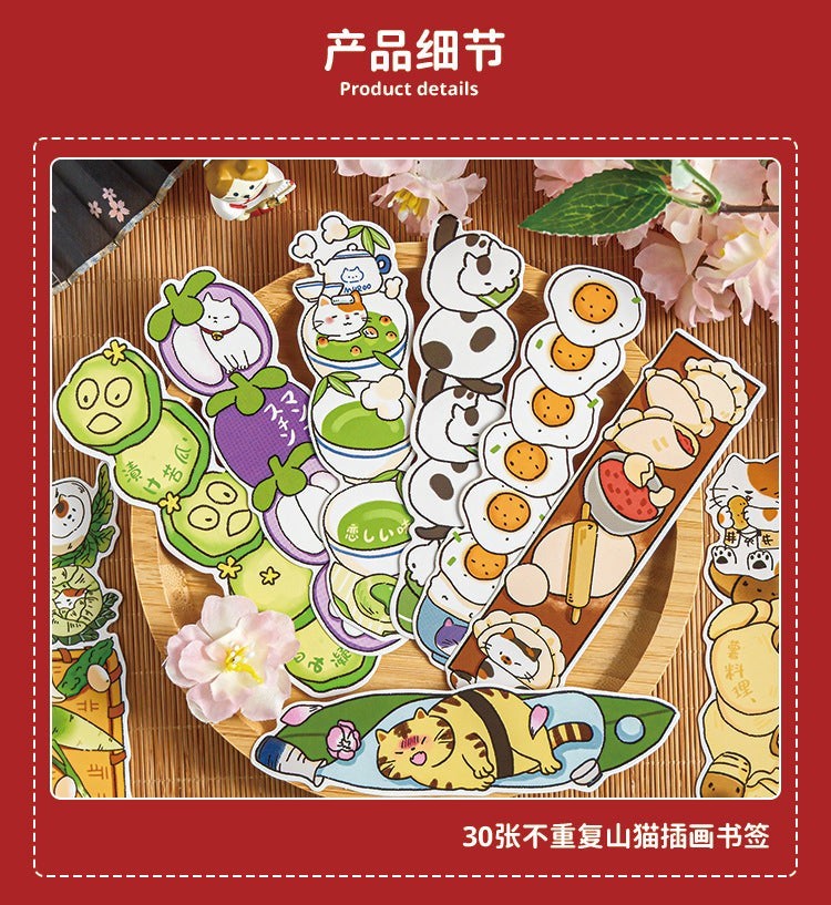 StationeryHaul cute cat and food themed paper stickers for journaling, scrapbooking, and crafts. Features cats, pandas, sushi, eggs, and fruit.