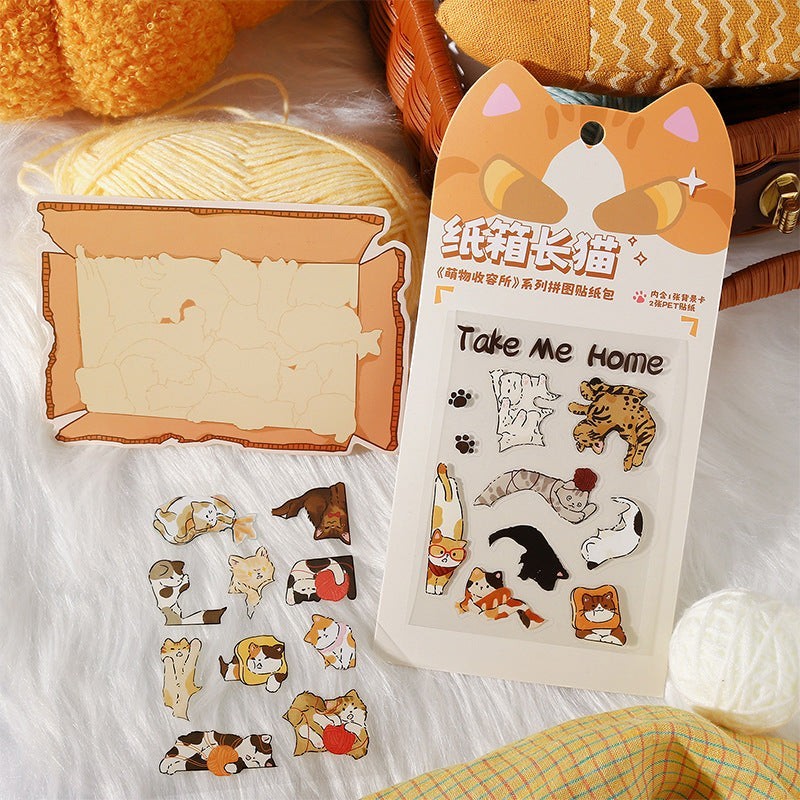 StationeryHaul cute cat stickers in various poses, made of waterproof PET material.