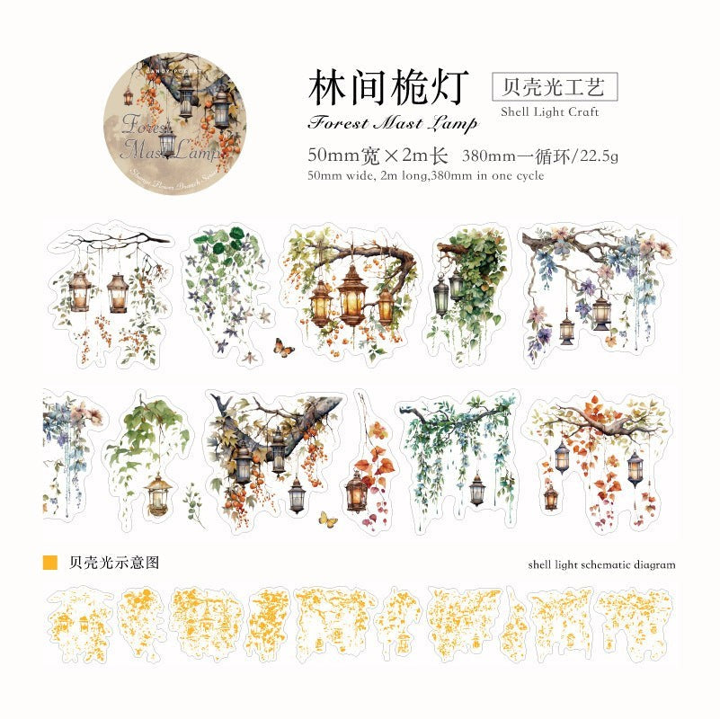 StationeryHaul Candy Poetry Floral Washi Tape Collection with lanterns, vines, and butterflies.