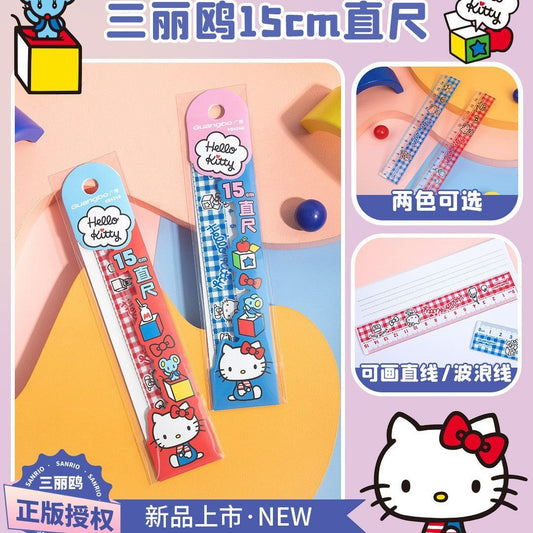 StationeryHaul Hello Kitty 15cm plastic school ruler featuring colorful character graphics and clear measurement marks