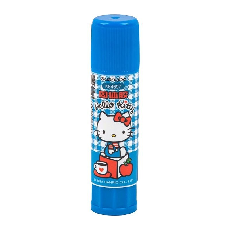 StationeryHaul Hello Kitty solid glue stick with blue cap and cute Sanrio character design for school or crafts