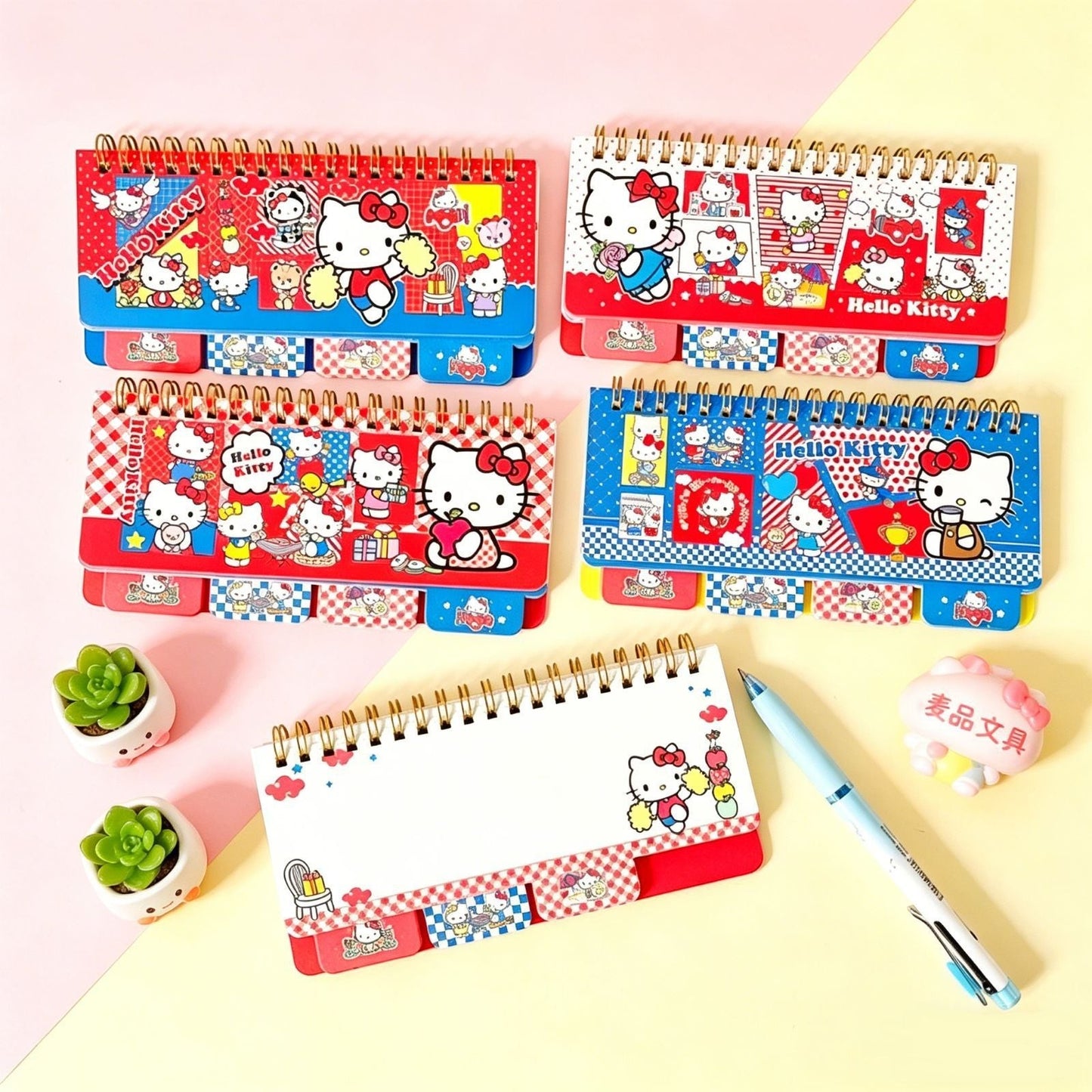 StationeryHaul Hello Kitty spiral coil classification notebook with colorful Sanrio character designs and index tabs
