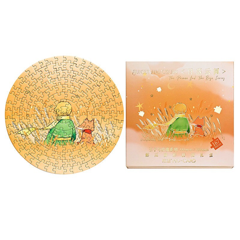 StationeryHaul The Little Prince and fox sitting in a field of wheat, 167-piece round puzzle