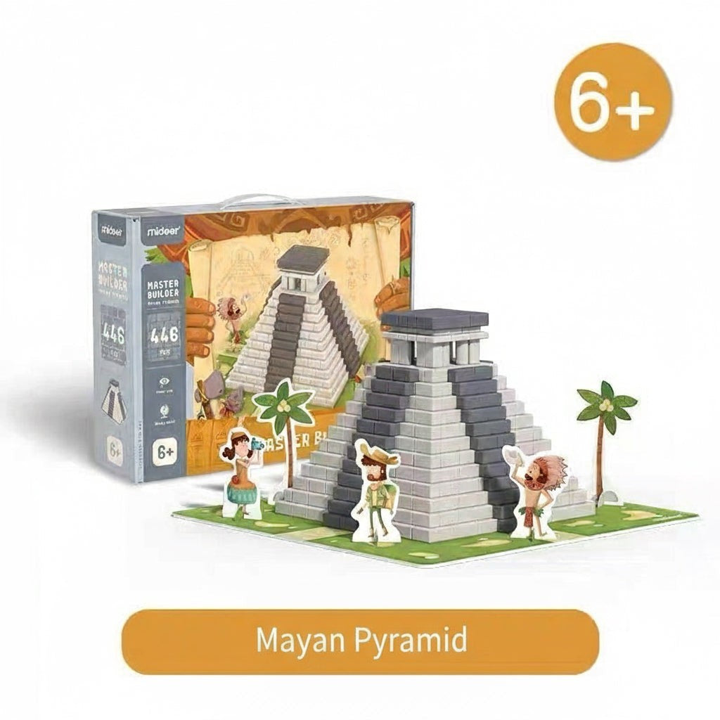 StationeryHaul Mideer Master Builder Mayan Pyramid building toy with 446 pieces and figures. Ages 6+.