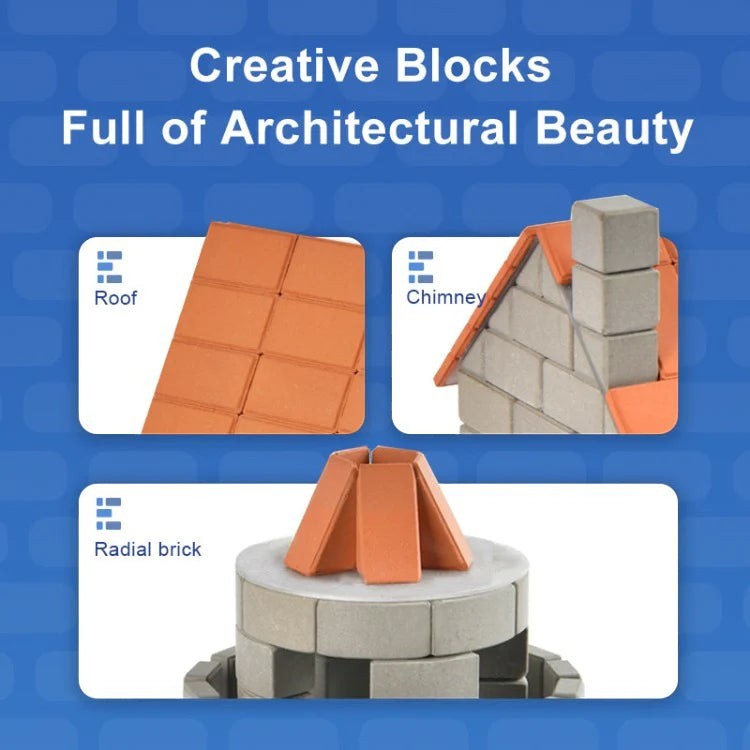 StationeryHaul Mideer Master Builder Mayan Pyramid building toy with grey bricks and orange roof tiles.