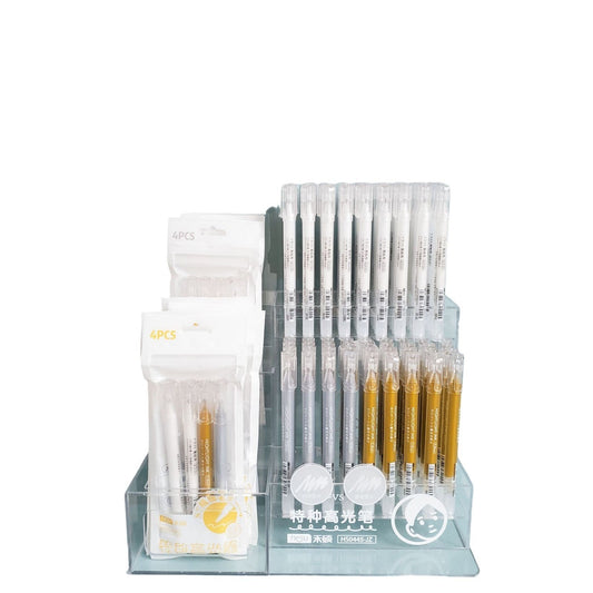 StationeryHaul Metallic Highlighter Pen Set with white, silver, and gold ink. Fine tip pens for precise highlighting and journaling.