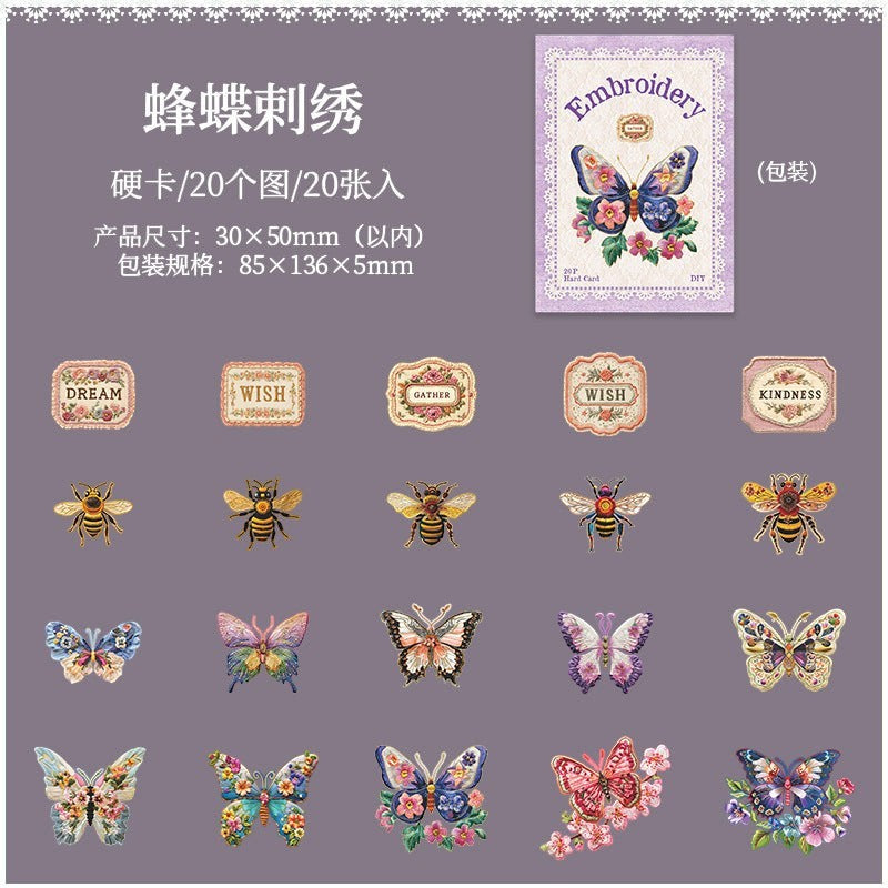 StationeryHaul nature-inspired decorative stickers featuring bees, butterflies, and floral designs with words like Dream, Wish, Gather, Kindness.