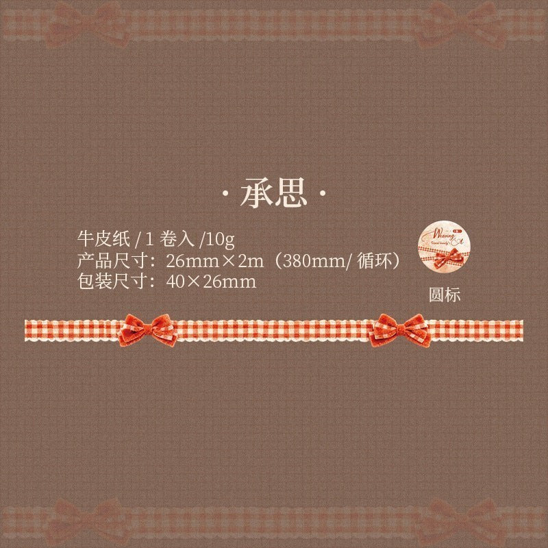 StationeryHaul orange plaid craft ribbon with pre-tied fabric bows and scalloped edges for scrapbooking and gift wrapping