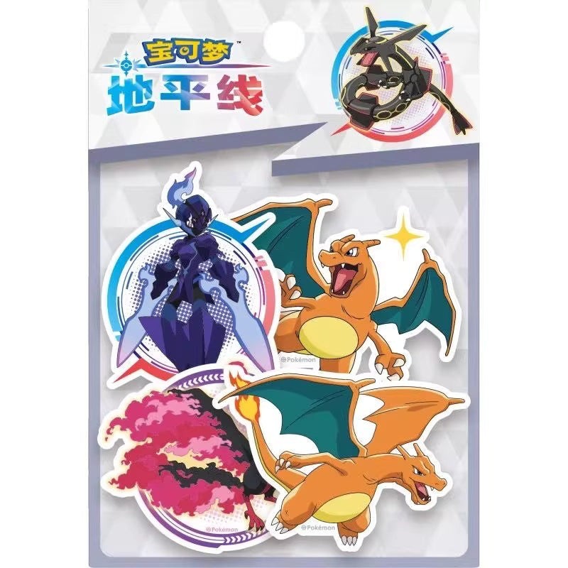 StationeryHaul Pokemon sticker pack featuring Charizard, Rayquaza, and other characters. Vibrant designs.