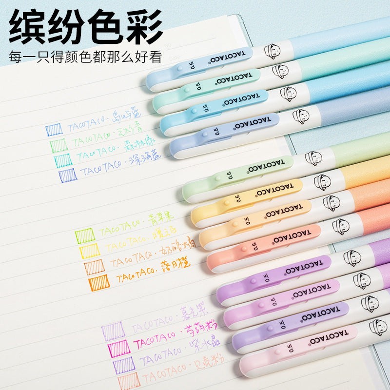 StationeryHaul TacoTaco neutral gel pens in a variety of pastel colours for student writing and drawing