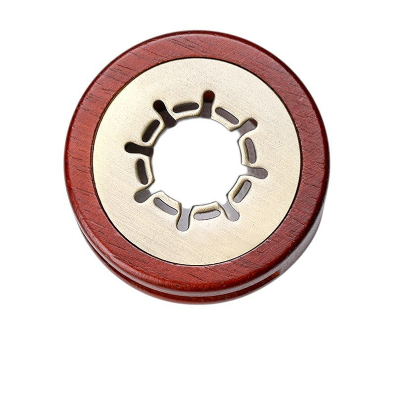 StationeryHaul wooden wax seal warmer with brass insert, ideal for melting wax beads for crafting and decoration.