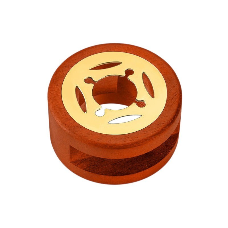 StationeryHaul wooden wax seal warmer with gold metal top, ideal for melting wax beads for crafts.