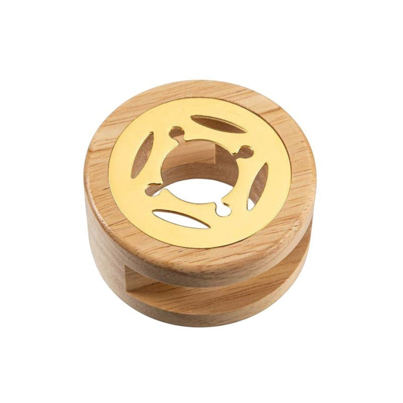 StationeryHaul wooden wax seal warmer with gold metal top, ideal for melting wax beads for crafting and decoration.