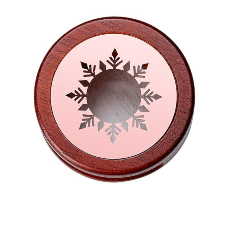 StationeryHaul wooden wax seal warmer with snowflake cut-out design, ideal for melting wax beads.