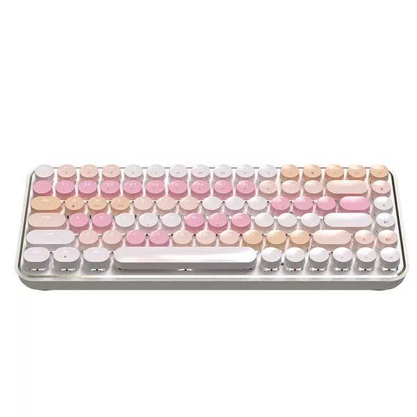 AJAZZ K840T 84 Keys Wireless Type-C Bluetooth Cute Keyboard Gaming LED Wired Three Mode Keyboard