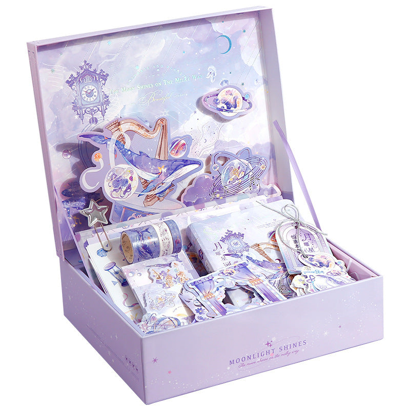 3D Gift Box for Girl - Including notebook, memo pack and stickers